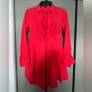 Express button up dress in vibrant pink